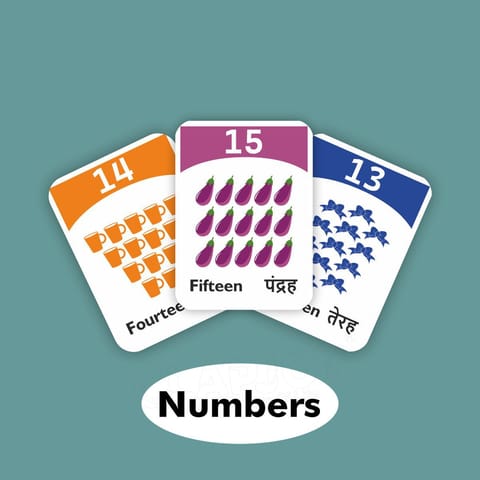 Clapjoy Shape, Colours and Numbers flash card for kids of age 2 years and Above