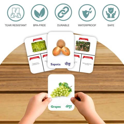 Clapjoy Fruits flash card for kids of age 2 years and Above
