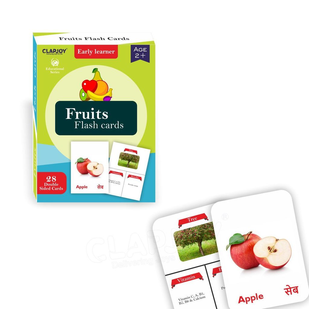 Clapjoy Fruits flash card for kids of age 2 years and Above