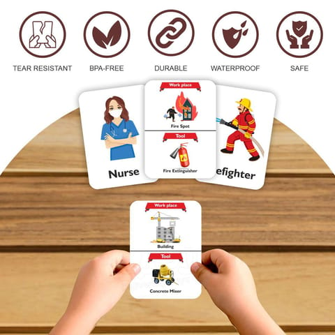 Clapjoy Community Helpers flash card for kids of age 2 years and Above