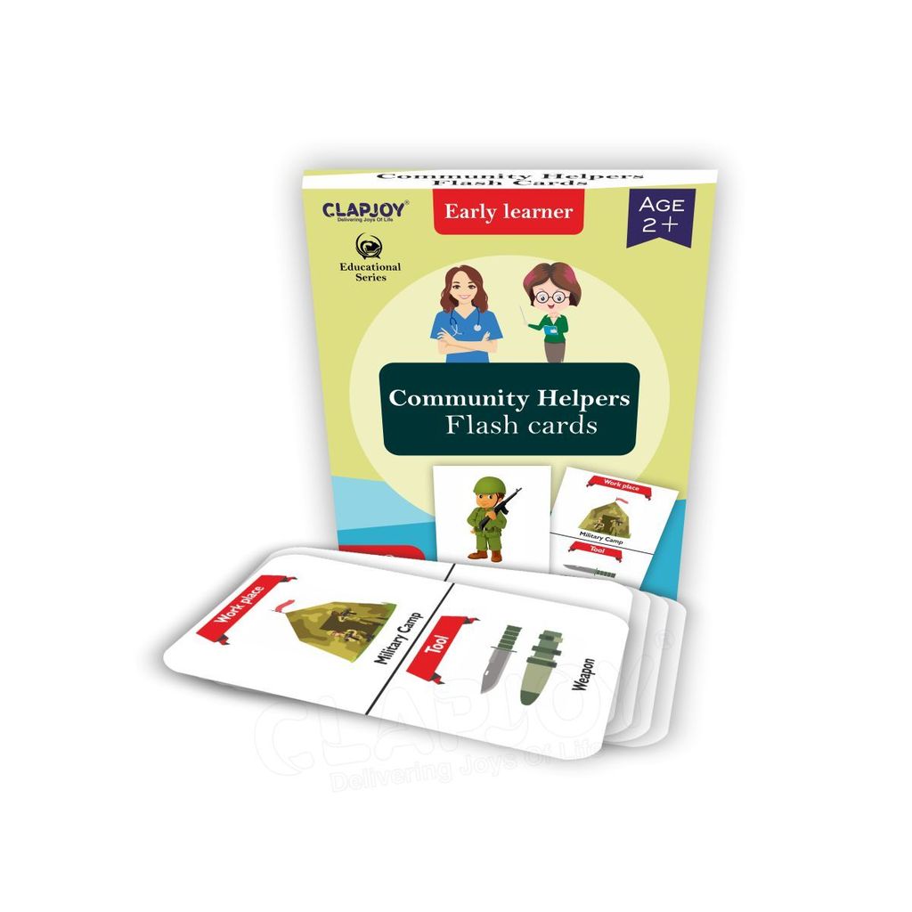 Clapjoy Community Helpers flash card for kids of age 2 years and Above