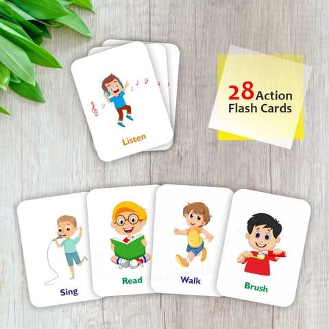 Clapjoy Action flash card for kids of age 2 years and Above