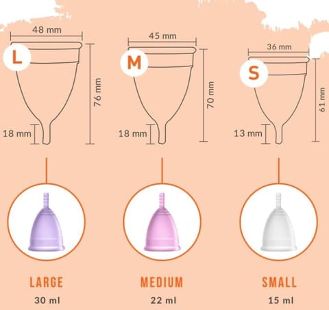 Reusable Menstrual Cup with FDA Compliant Medical Grade Silicone - Medium