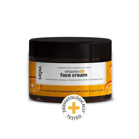 Sirona Vitamin C Face Cream for Hydrates Skin, Provides Skin Radiance & Reduces Dark Spots, 50 gm