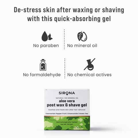 Sirona Natural Mineral Oil Free Post Shave After Shaving Lotion 100 gm,Heals Skin After Hair Removal