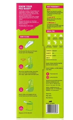 Sirona PeeBuddy - Disposable, Portable Female Urination Device for Women