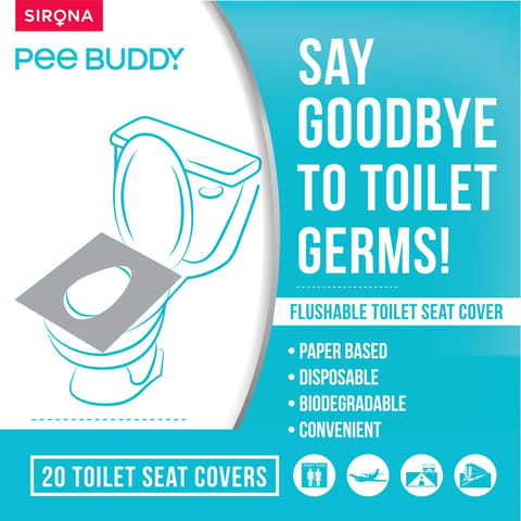 Sirona PeeBuddy Disposable Toilet Seat Cover to Avoid Direct Contact with Toilet Seats - 30 Seat Covers