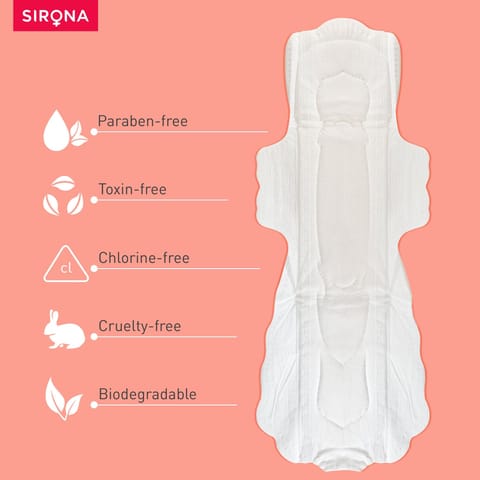 Sirona Natural Ultra Soft Super Pads - 8 Pieces (420mm) for Maternity Flow, Extremely Heavy Flow