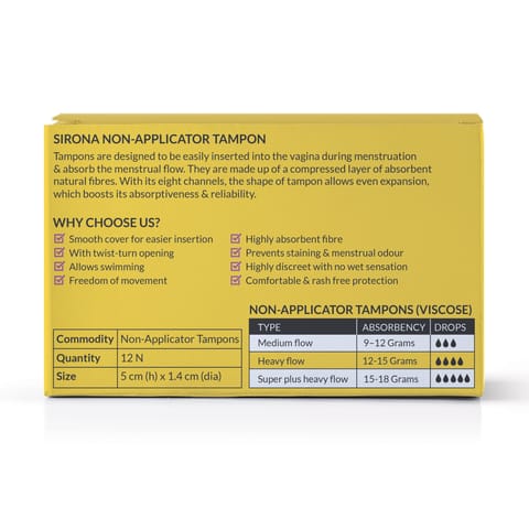 Sirona Premium Digital Tampon Heavy Flow - 12 Pieces