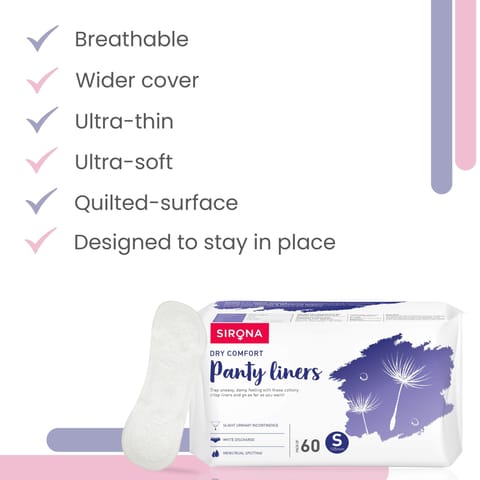 Ultra-Thin Premium Panty Liners (Regular Flow) 60 Counts - Small