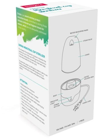 Menstrual Cup Sterilizer - Clean your Period Cup Effortlessly - Kills 99% of Germs in 3 Minutes with Steam - 1 Unit