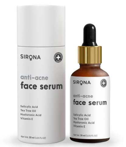 Anti Acne Face Serum - 30 ml with Tee Tree Oil, Salicylic Acid, Hyaluronic Acid and Vitamin E