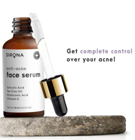Anti Acne Face Serum - 30 ml with Tee Tree Oil, Salicylic Acid, Hyaluronic Acid and Vitamin E