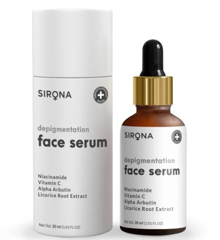 Depigmentation Face Serum - 30 ml with Niacinamide, Vitamin C, Alpha Arbutin and Licorice Root Extract