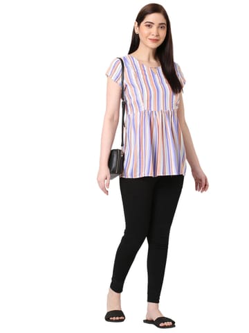 Mystere Paris Classic Striped Maternity Top