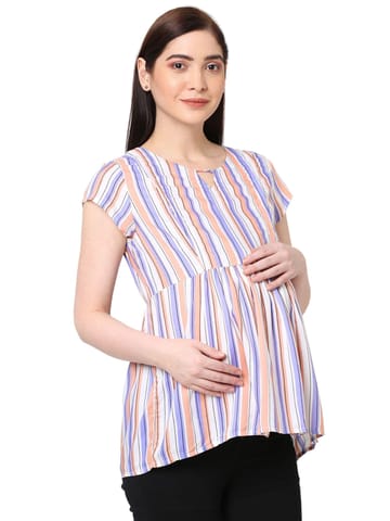 Mystere Paris Classic Striped Maternity Top