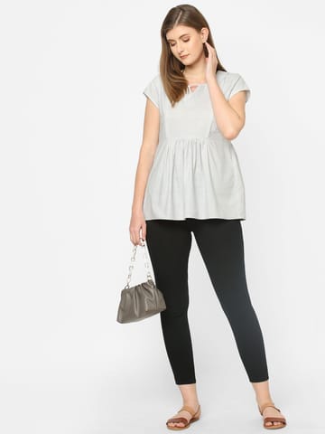 Mystere Paris Classy Grey Maternity Top