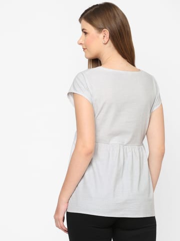 Mystere Paris Classy Grey Maternity Top