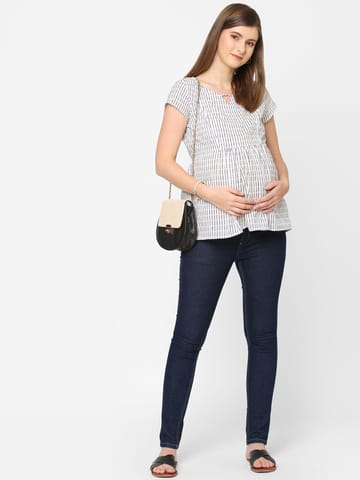 Mystere Paris Cute white Maternity Top