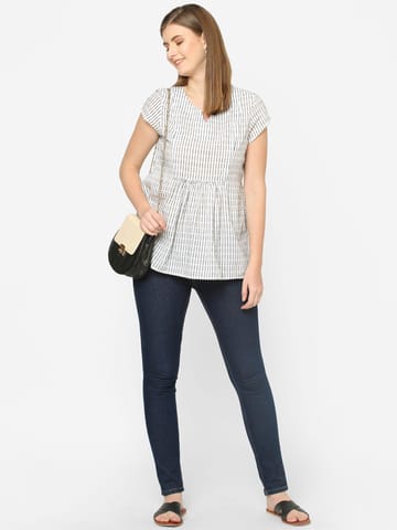 Mystere Paris Cute white Maternity Top