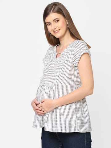 Mystere Paris Cute white Maternity Top