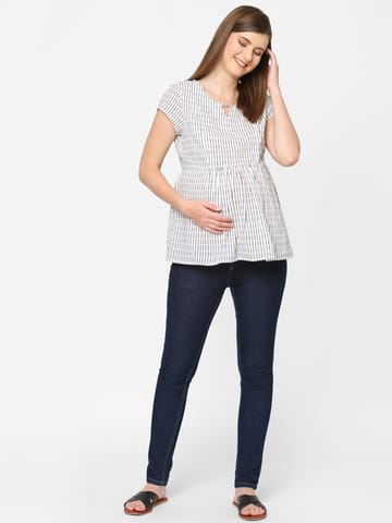 Mystere Paris Cute white Maternity Top