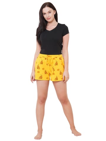 Mystere Paris Funky Yellow Giraffe Print Shorts