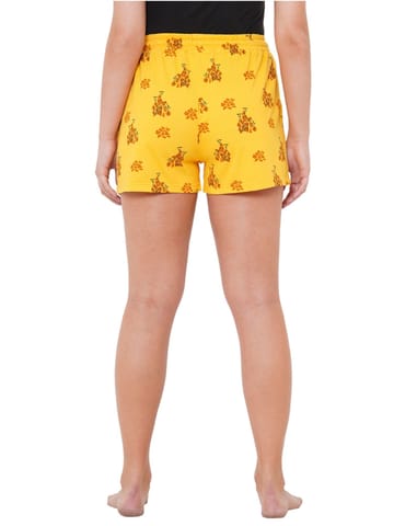 Mystere Paris Funky Yellow Giraffe Print Shorts