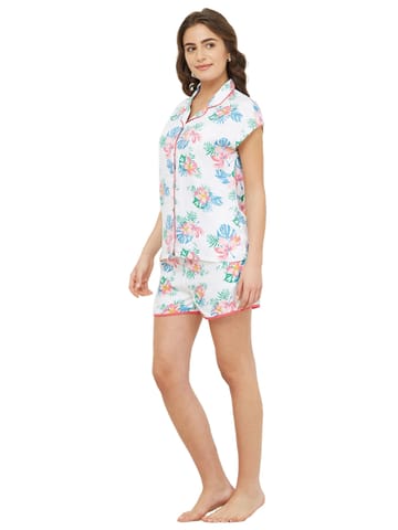 Mystere Paris Tropical Floral Print Shorts Set