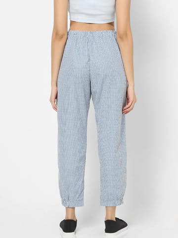 Mystere Paris Classy Green Tiny Checked Lounge Pants