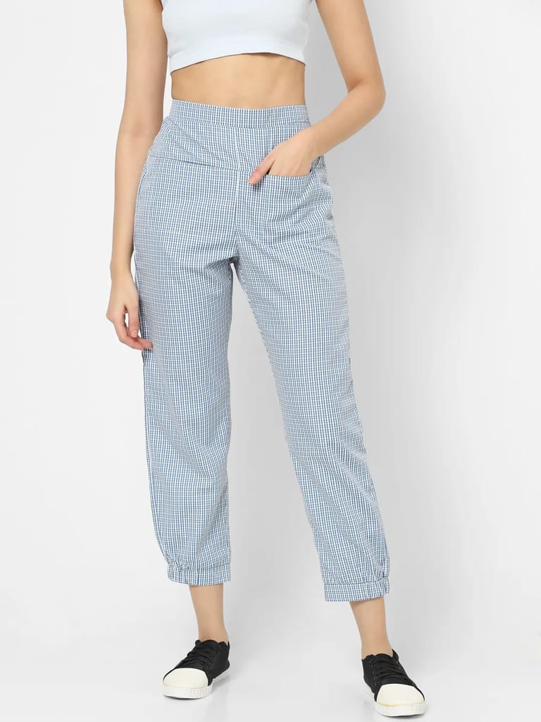 Mystere Paris Classy Green Tiny Checked Lounge Pants