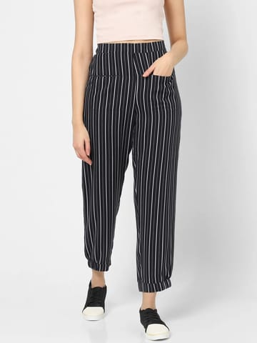 Mystere Paris Black & White Striped Lounge Pants