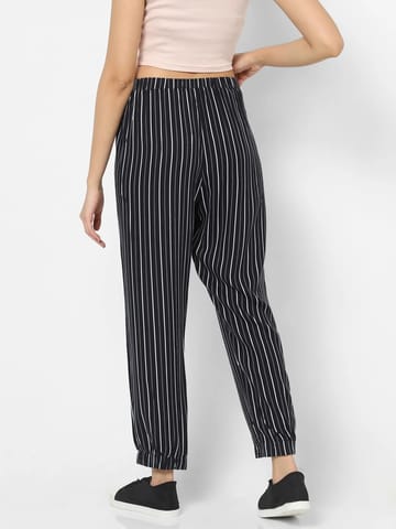 Mystere Paris Black & White Striped Lounge Pants