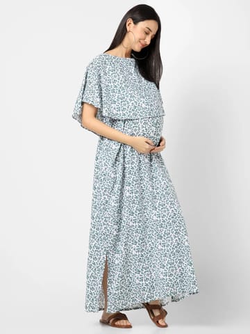 Mystere Paris Floral Printed Maternity Dress