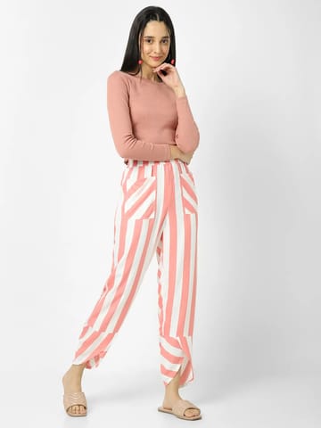 Mystere Paris Pink and White Striped Lounge Pants