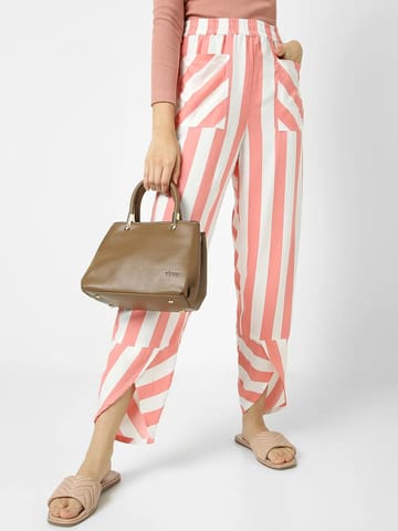 Mystere Paris Pink and White Striped Lounge Pants