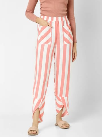 Mystere Paris Pink and White Striped Lounge Pants