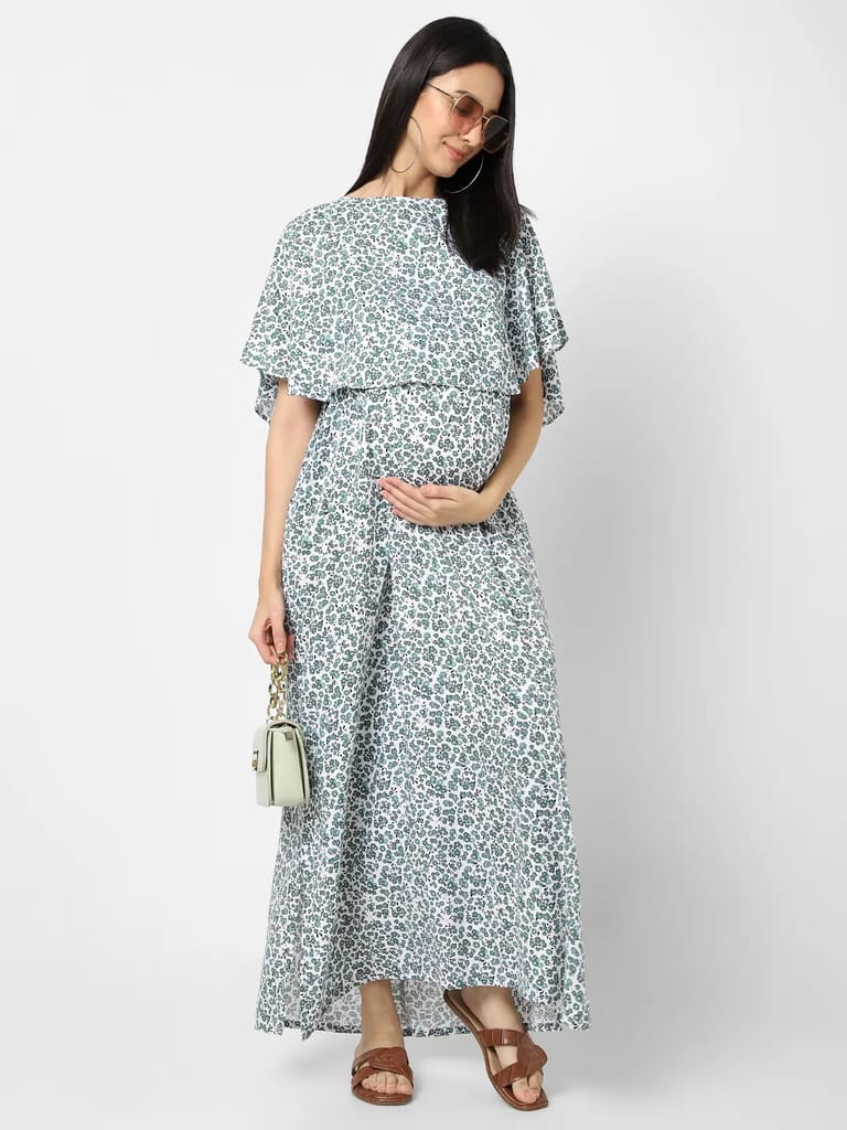 Mystere Paris Floral Printed Maternity Dress