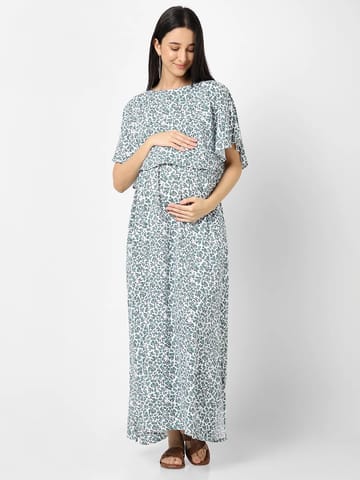 Mystere Paris Floral Printed Maternity Dress