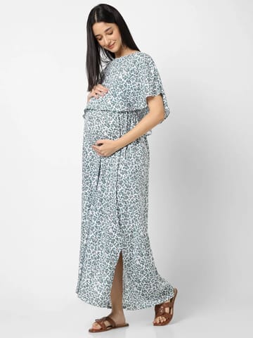 Mystere Paris Floral Printed Maternity Dress