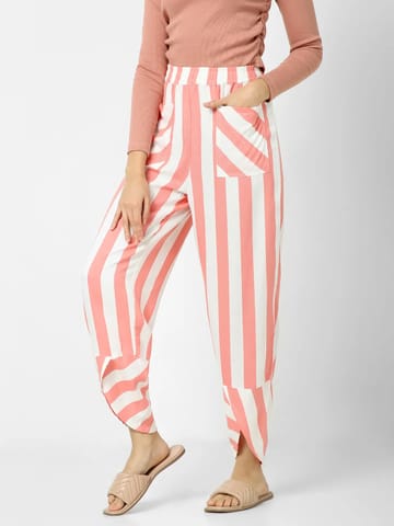 Mystere Paris Pink and White Striped Lounge Pants
