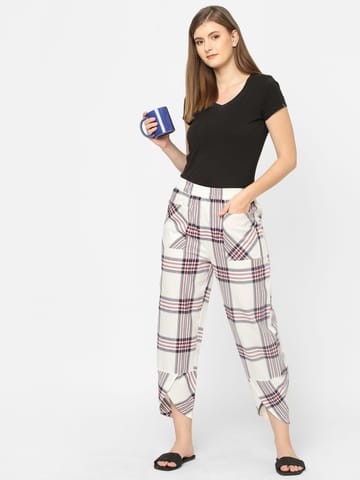 Mystere Paris Multicolored Checked Loung Pants