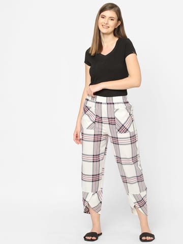 Mystere Paris Multicolored Checked Loung Pants