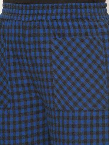 Mystere Paris Black and Blue Checked Lounge Pants