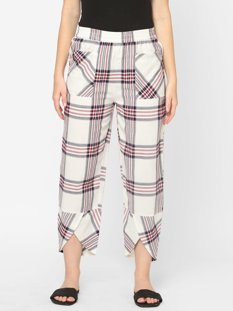 Mystere Paris Multicolored Checked Loung Pants