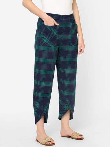 Mystere Paris Blue and Green Checked Loung Pants
