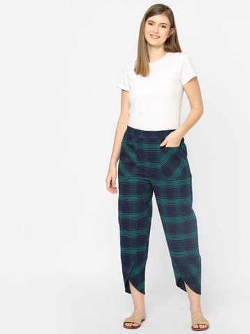 Mystere Paris Blue and Green Checked Loung Pants