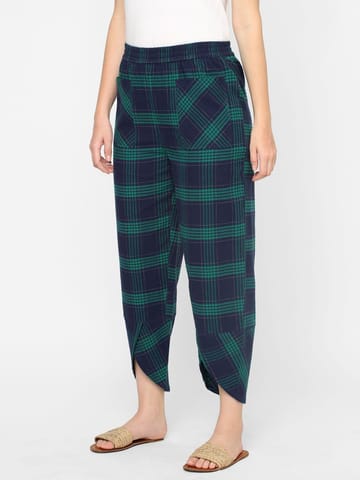 Mystere Paris Blue and Green Checked Loung Pants