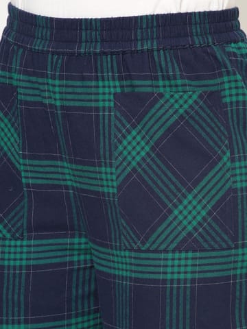 Mystere Paris Blue and Green Checked Loung Pants