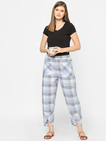 Mystere Paris Cotton Checks Loung Pants
